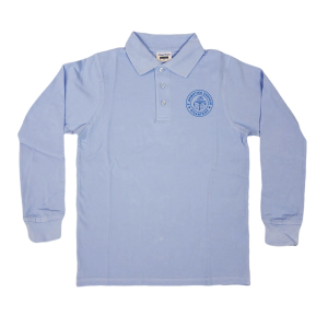 Φανέλες μακρυμάνικες με γιακαδάκι γαλάζιες με μπλε κέντημα