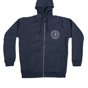 Φούτερ full zip με κουκούλα χρώμα ανθρακί με άσπρο κέντημα